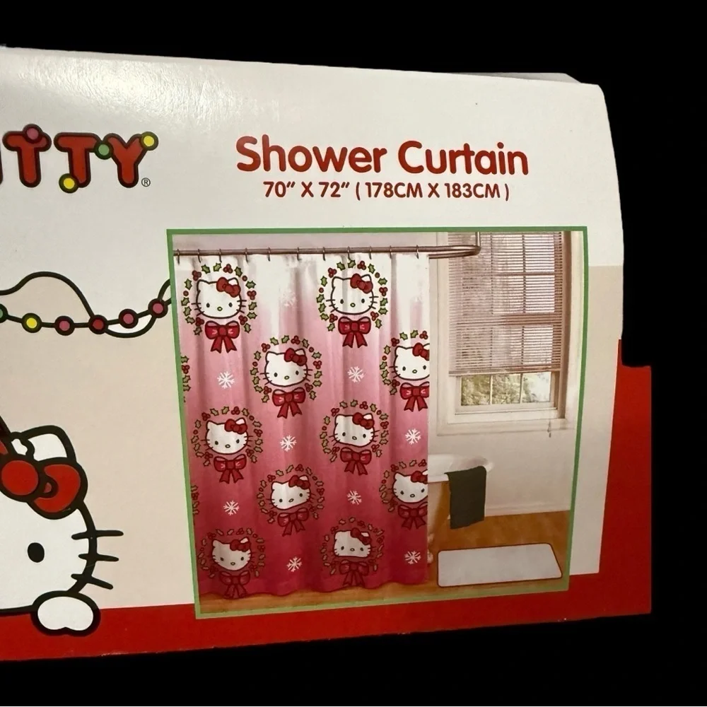 Hello Kitty Pink Shower Curtain Set - NWT